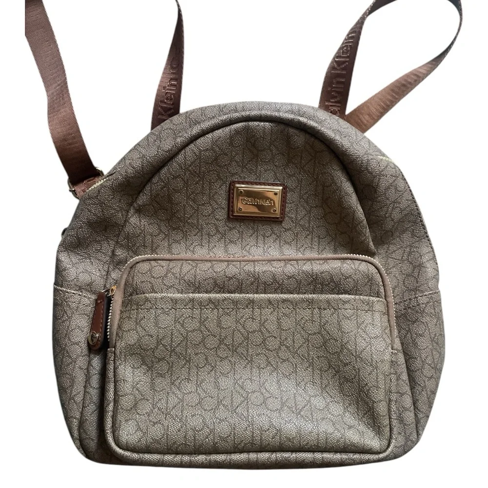 Calvin Klein Brown Monogram Backpack - Picture 2 of 3